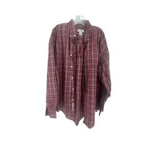 Sun River Clothing Co Red Plaid Long Sleeve Button Down Shirt Men's Size XXL